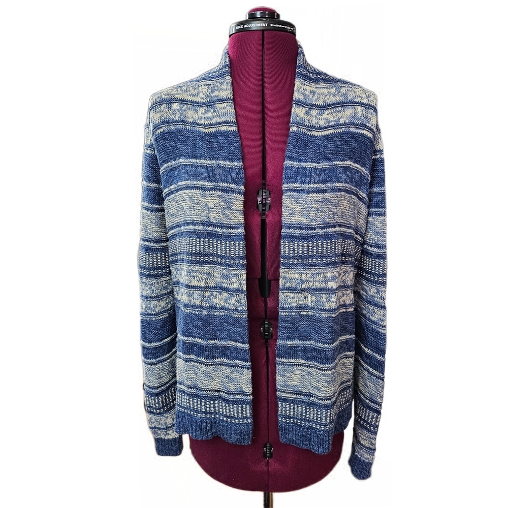 Chaps Blue and Cream Patterned Women's Cardigan